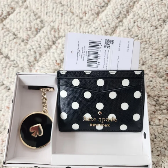 Kate Spade Tan Leather Crossbody Bag Brand New Card Holder And Bag Charm - Picture 3 of 10